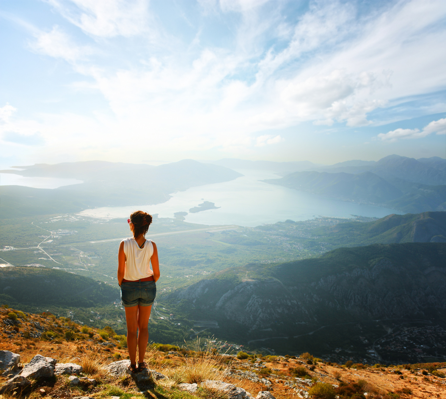 standing on top of the world