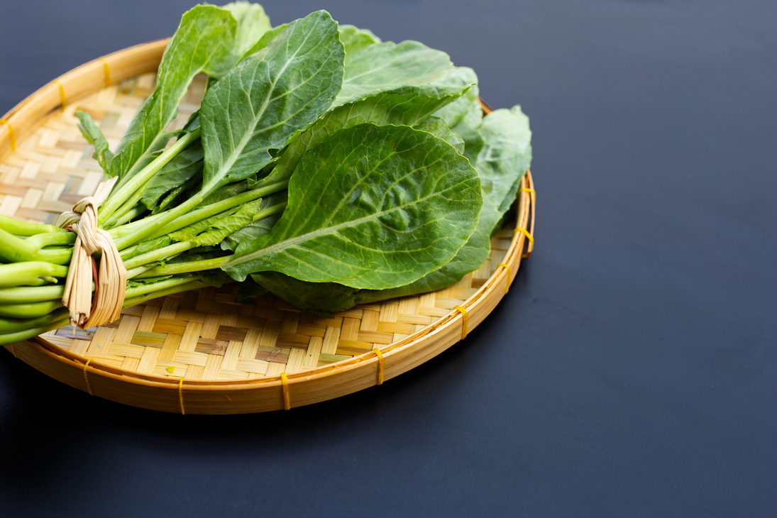 Collard Greens On Dark Background
